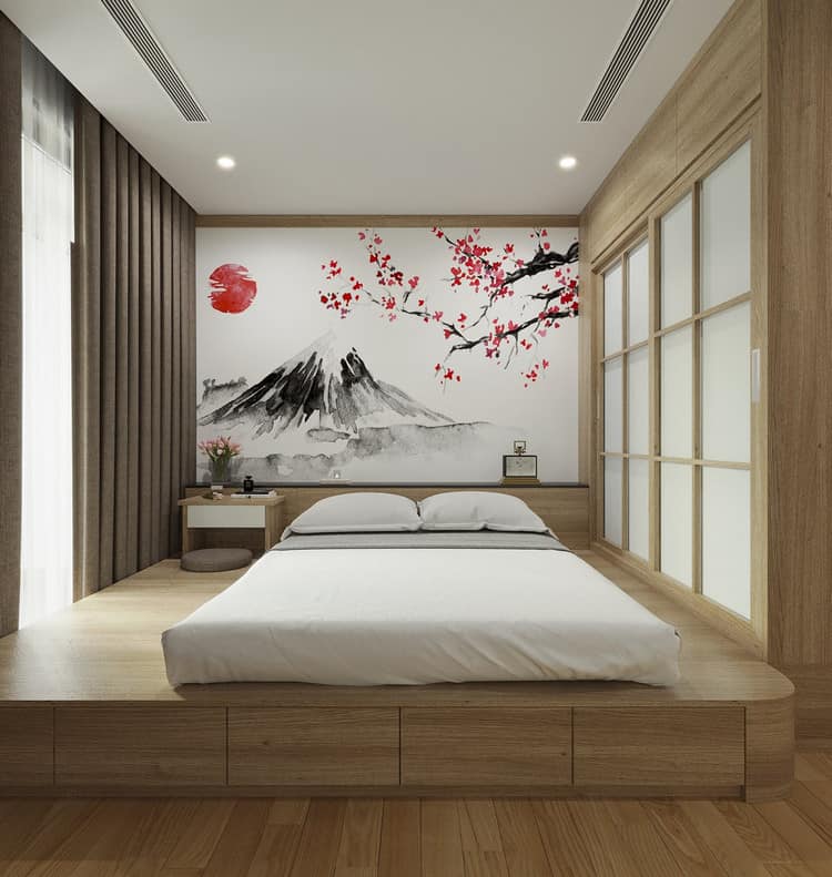 Phòng ngủ Master mang đậm dấu ấn văn hóa Nhật Bản