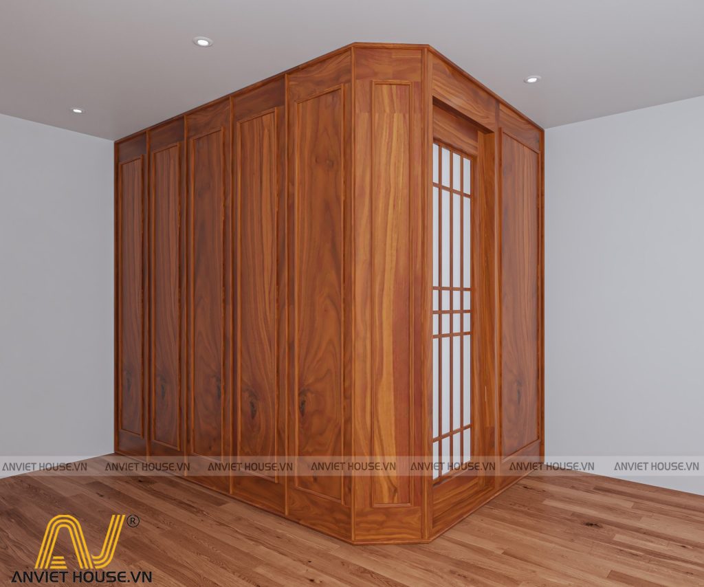 Thiết kế nội thất phòng thờ gỗ xoan đào