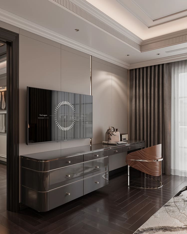 Nội thất phòng ngủ tân cổ điển tinh tế 