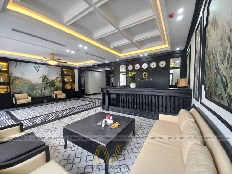 Anviethouse thi công nội thất sảnh khách sạn indochine