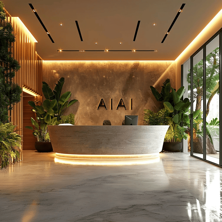 Quầy lễ tân gây ấn tượng