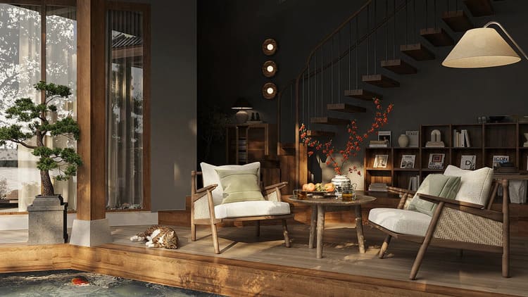 Thiết kế hài hòa giữa nội thất và cảnh quan.