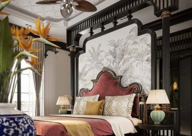 Giường ngủ phong cách indochine