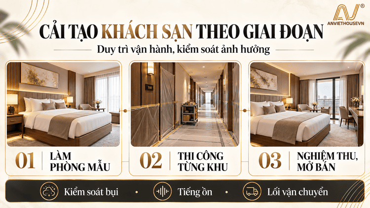 Cải tạo nội thất khách sạn theo giai đoạn