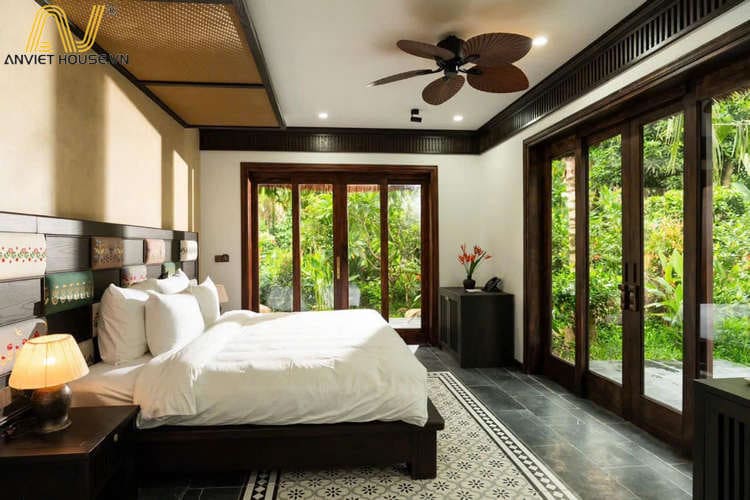 Gỗ tự nhiên kết hợp ánh sáng dịu nhẹ tạo nên dấu ấn Vintage ngay từ cái nhìn đầu tiên.