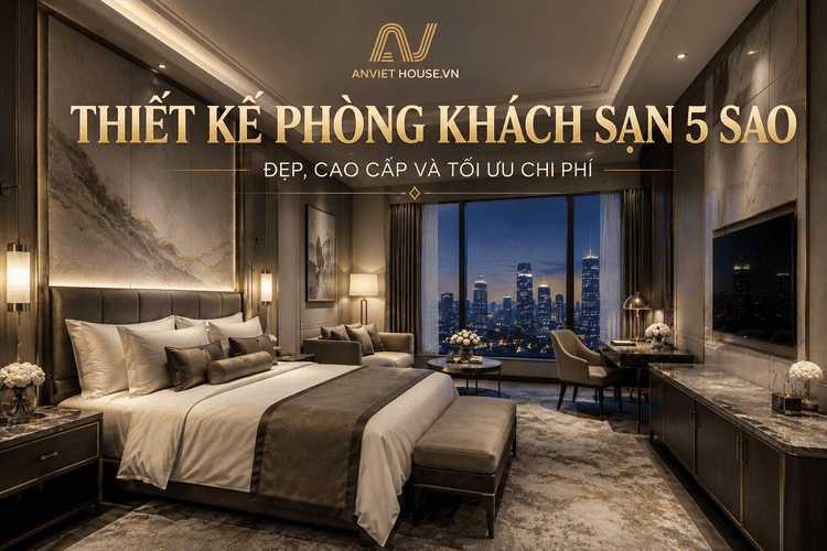 Anviethouse thiết kế thi công phòng khách sạn 5 sao
