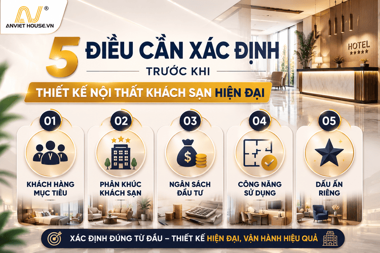5 điều cần xác định trước khi thiết kế nội thất khách sạn hiện đại