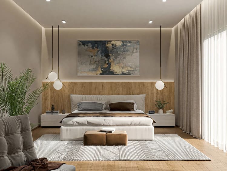 Không gian phòng ngủ hiện đại, tinh tế và dễ sử dụng.