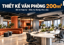 Thiết kế văn phòng 200m2 chuyên nghiệp